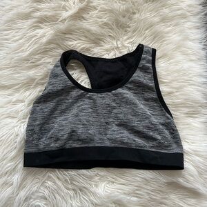 Gray & Black Sports Bra
